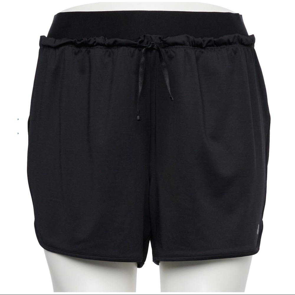 NWT Tek Gear Knit Running Shorts Black Size 2X